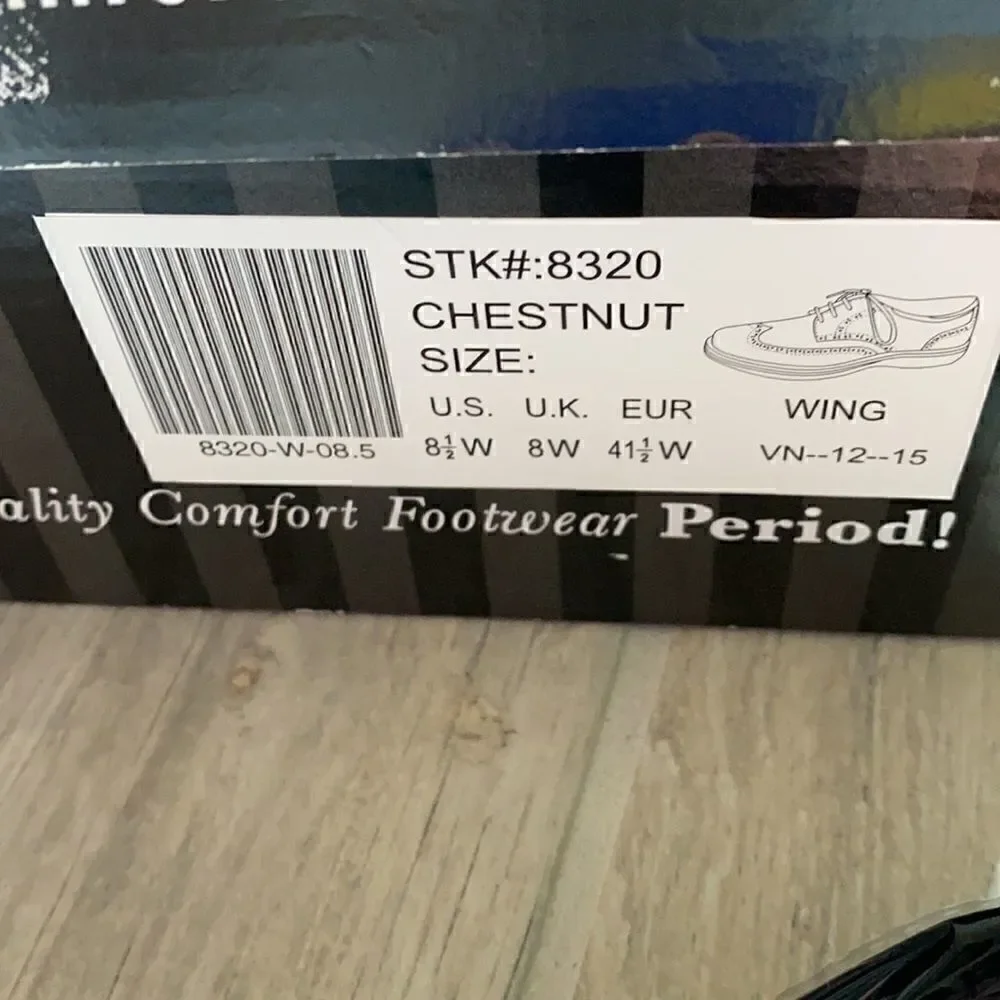 NWOT Dr Comfort Chestnut Brown 8 1/2 W STK 8320 Shoes Comfort Oxford Diabetic
